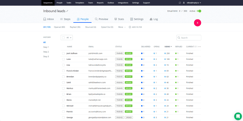 sales engagement with list building is one field
