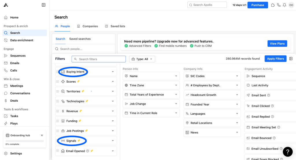 instantly ai vs apollo and databases
