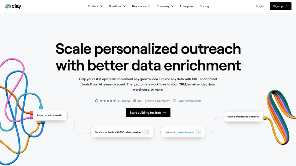 Clay website with Clay CRM pricing