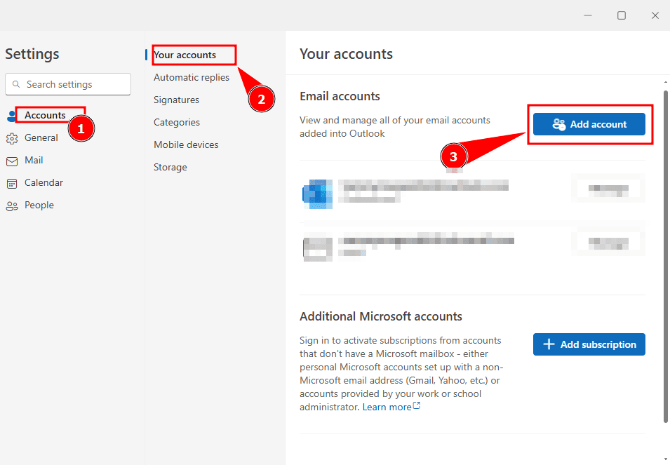 Click on accounts