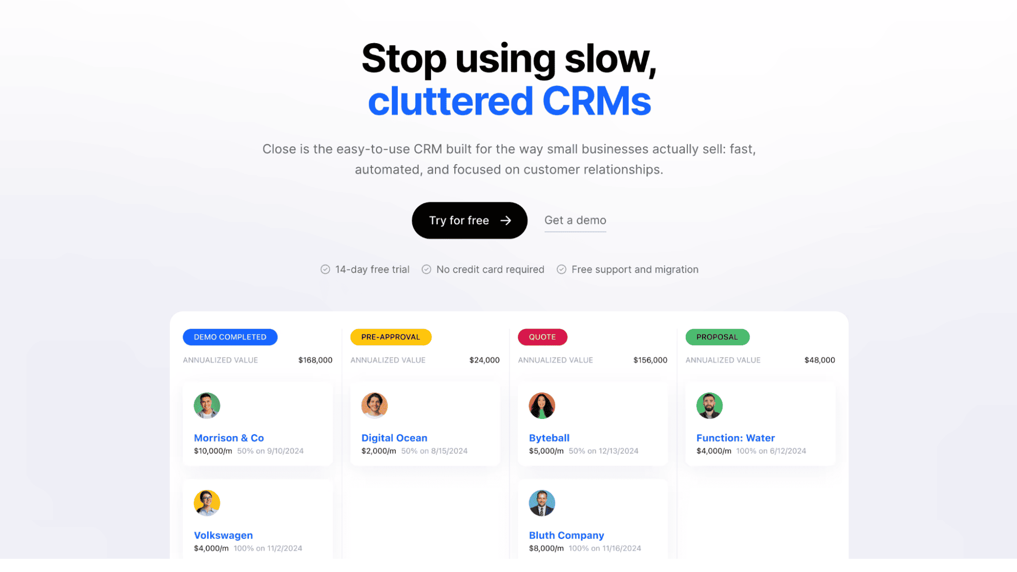 Close CRM, one of the prospecting tools for sales