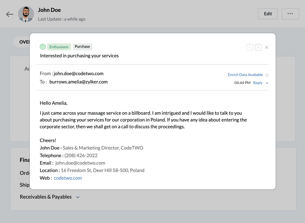 Communication intelligence from zoho ai
