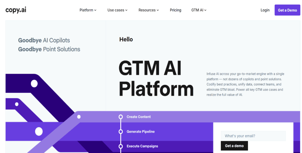 Copy.ai, gtm ai platform