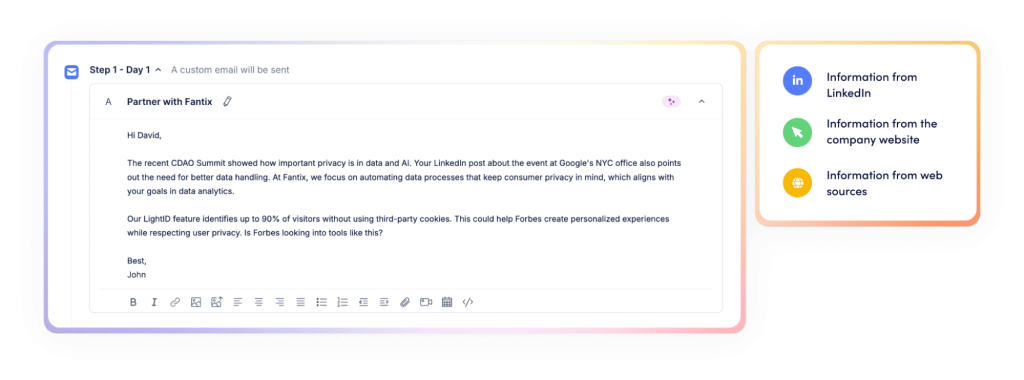 Craft personalized messages using Jason AI SDR