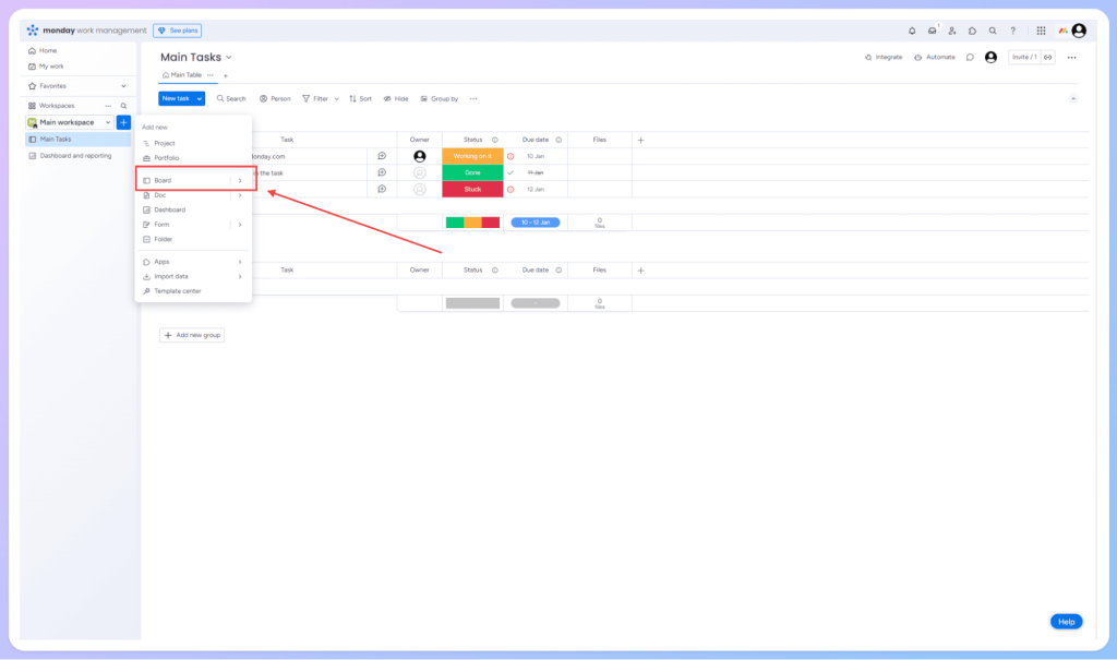 Create Your First Board with Monday.com ai