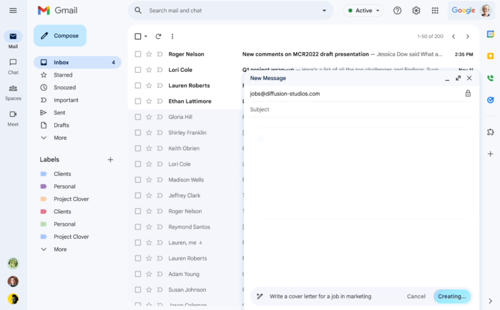 Gemini in Gmail as an ail drafter free