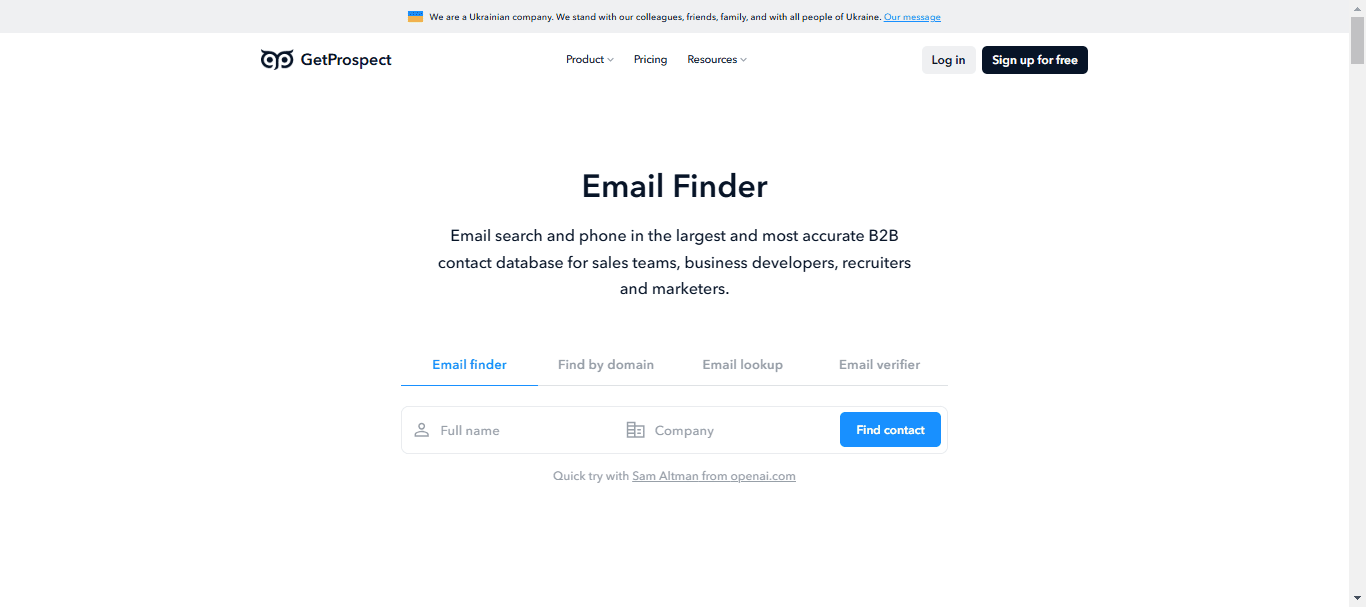 GetProspect, one of the best sales prospecting tools