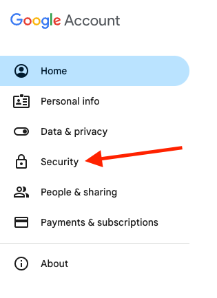 Head to security settings when gmail smtp port settings