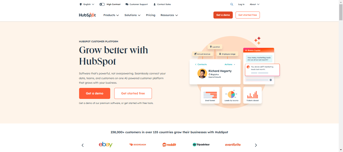 Hubspot one of the best crm for outbound sales