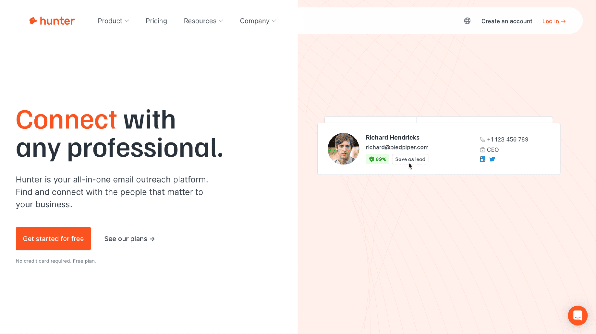 Hunter.io, one of the best sales prospecting tools