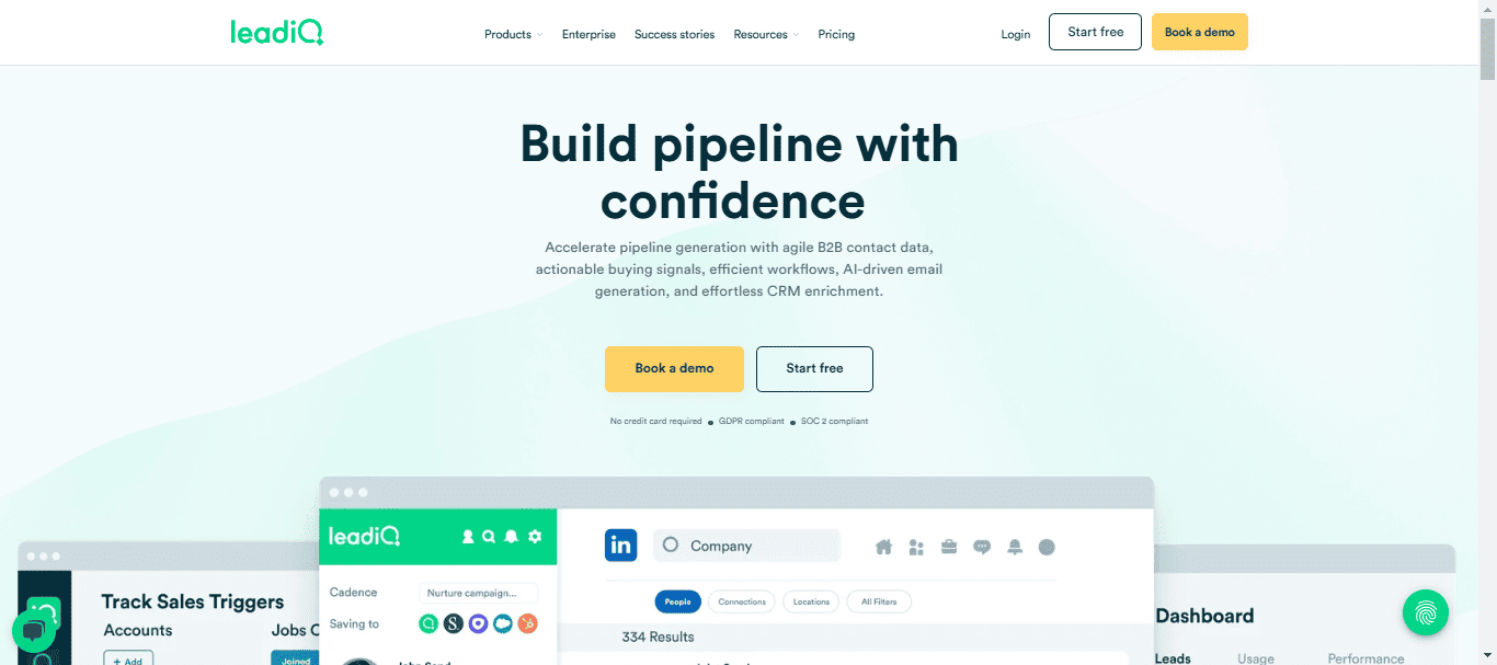 LeadIQ, one of the free prospecting tools