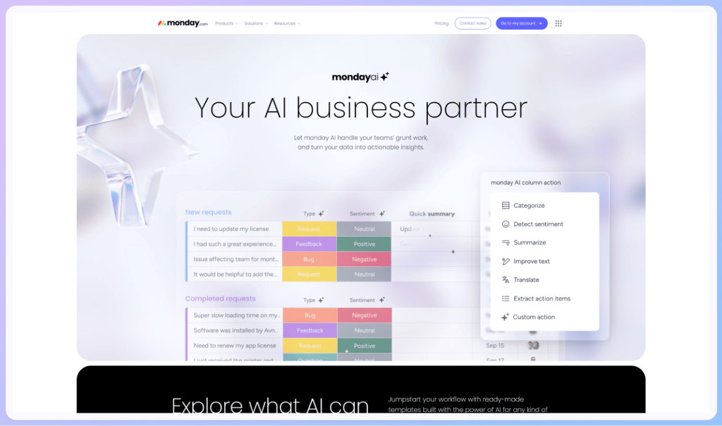 Monday.com ai features