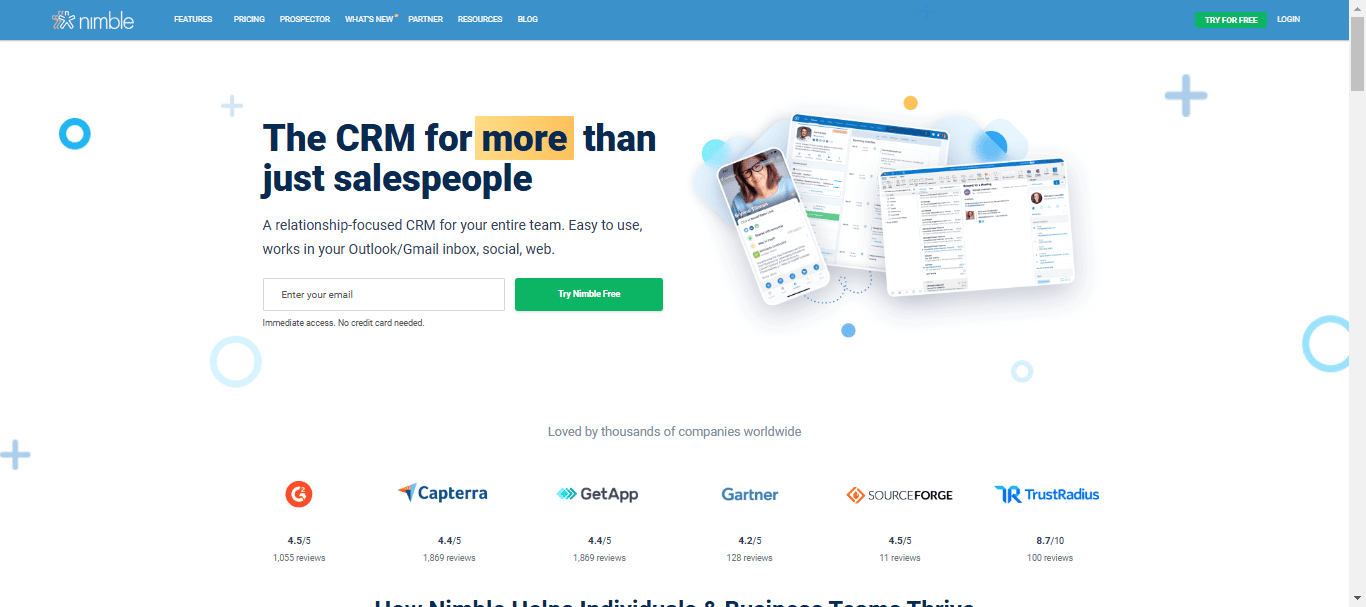 Nimble outbound CRM