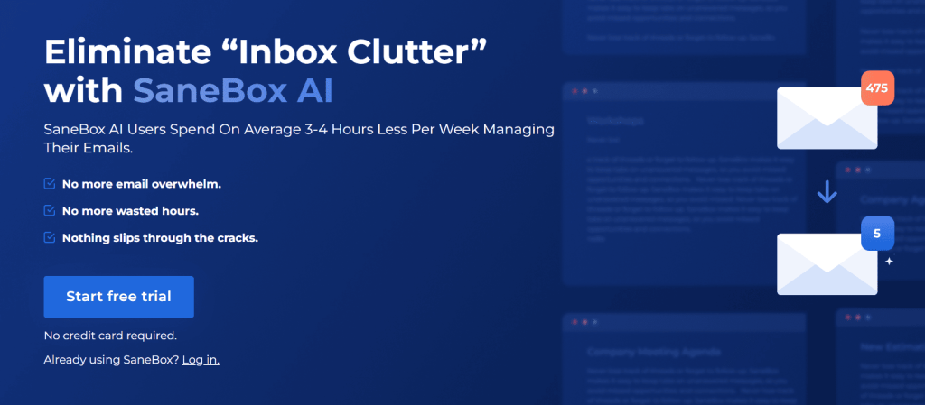 Sanebox, ai email cleaner free