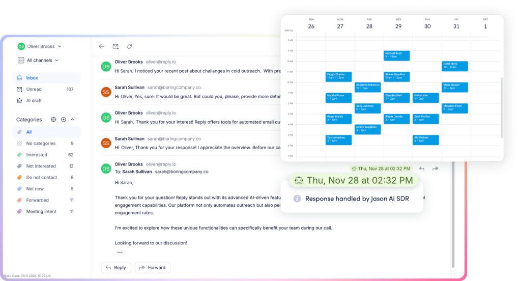 Schedule meetings automatically with Jason AI SDR ai tool for market research