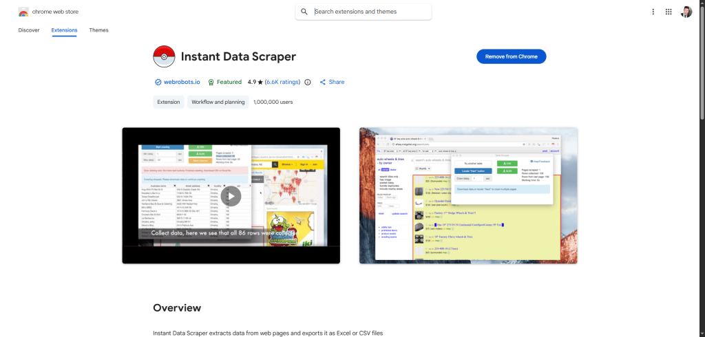 Step 1 Install Instant Data Scraper