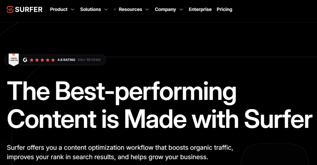 SurferSEO - ai for lead nurturing
