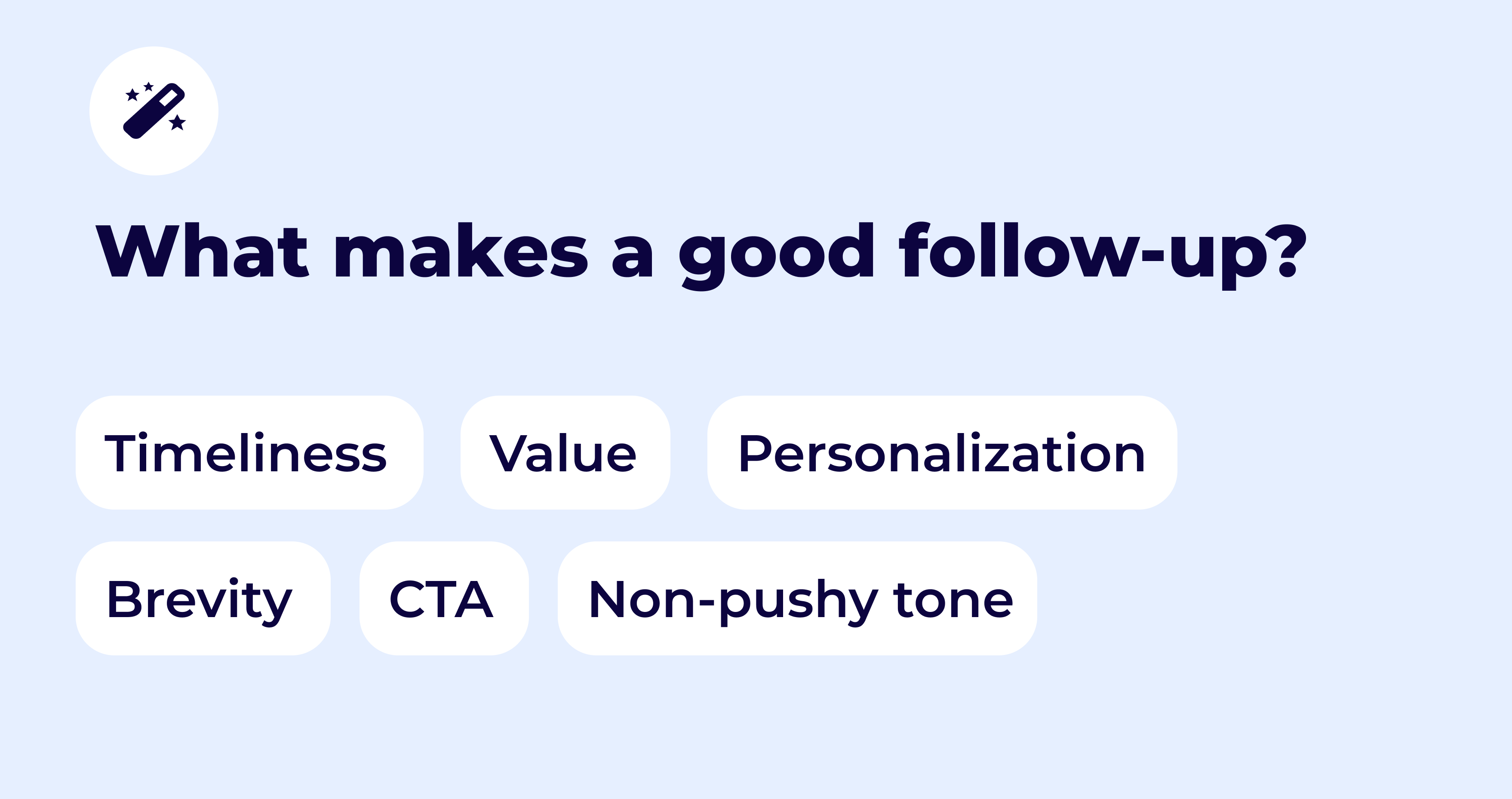 What makes a good just checking in follow-up