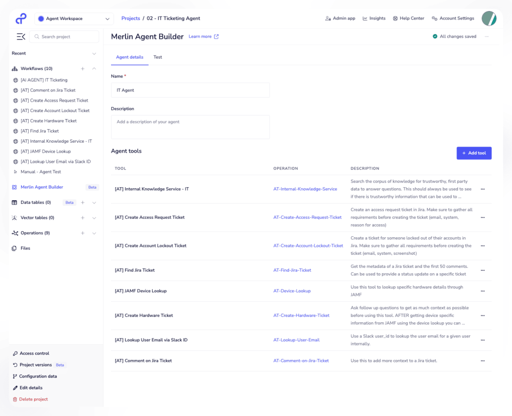 ai workflow builder with tray