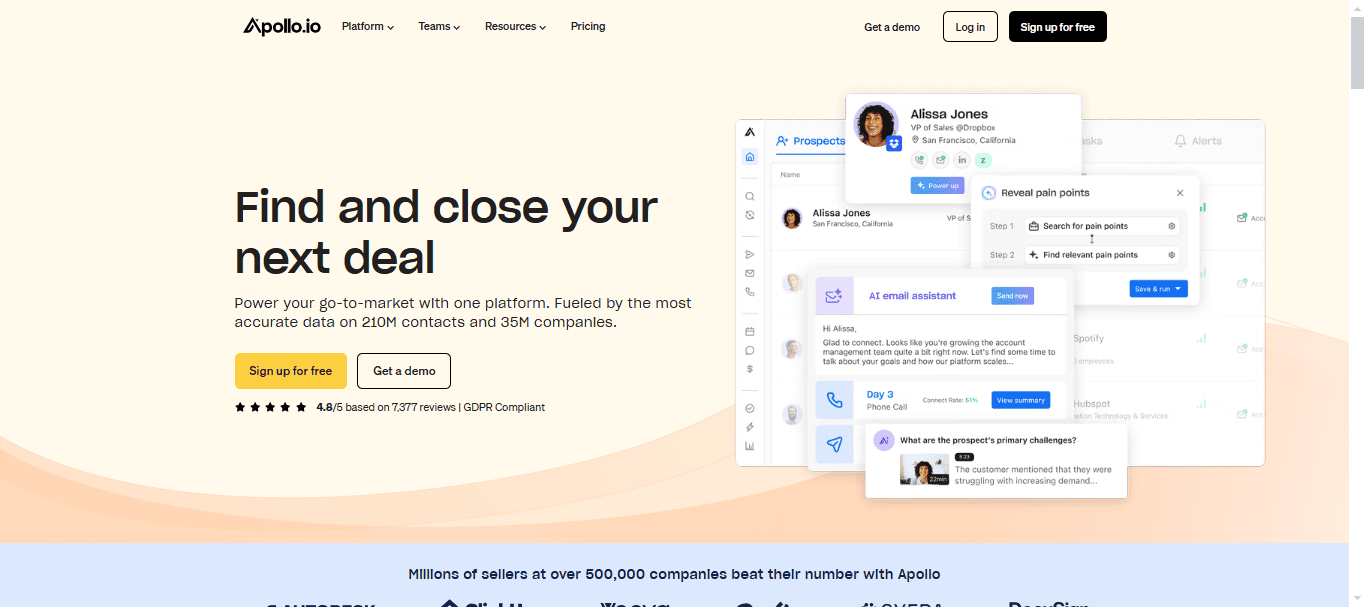 apollo.io, cold email software