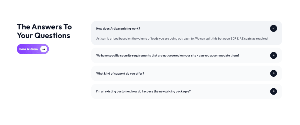 artisan ai faqs around pricing