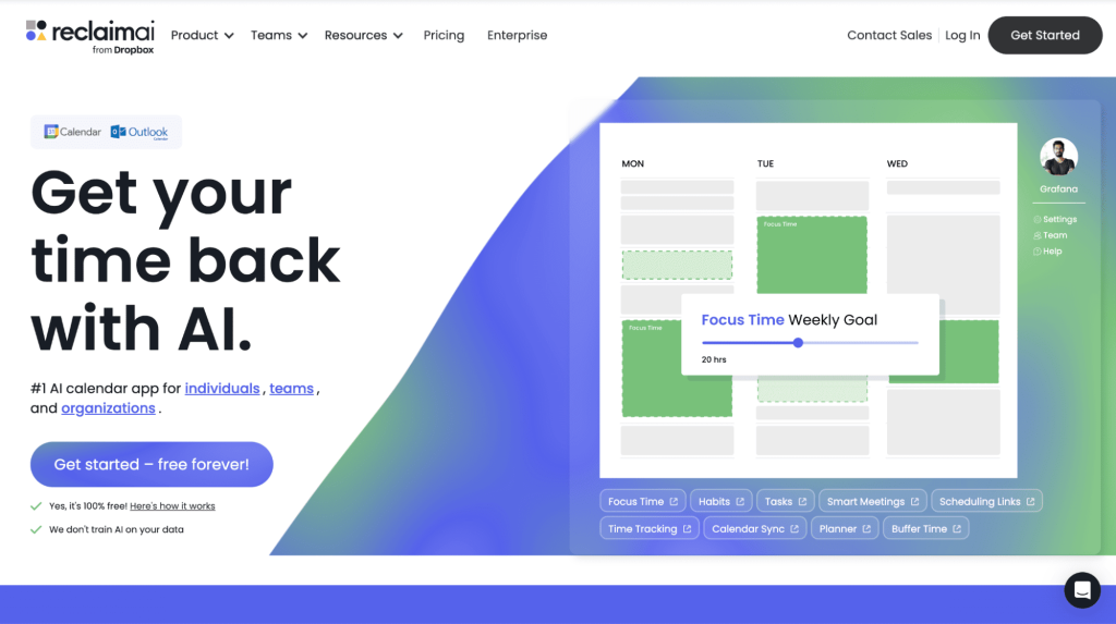 best ai tools for small business includes reclaim.ai