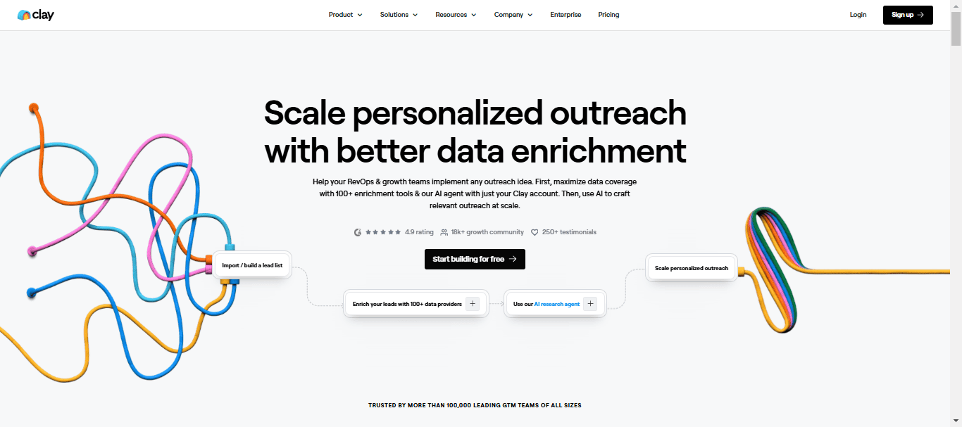 clay, one of the ai tools for prospecting