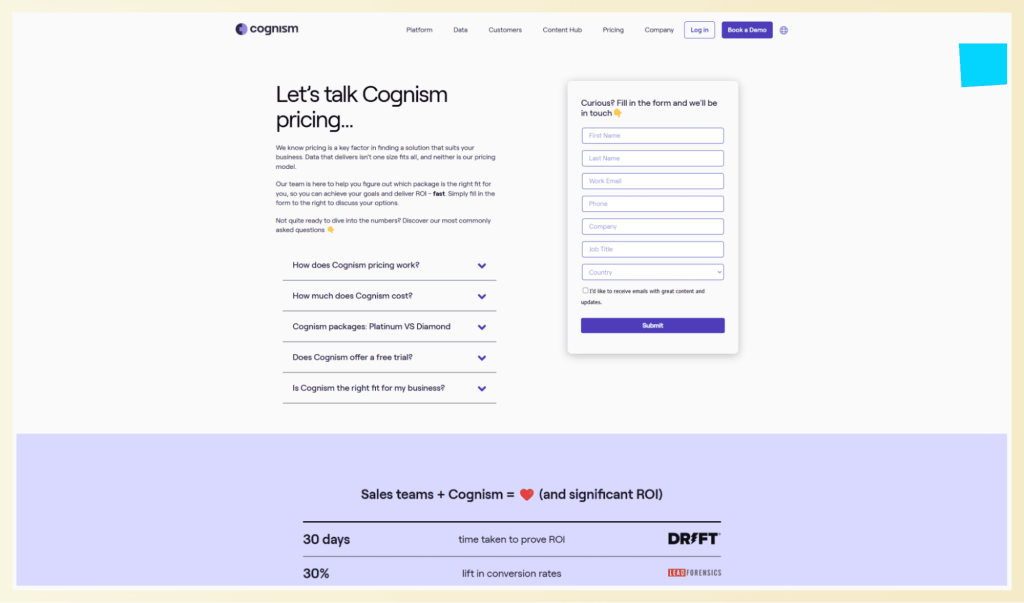 cognism pricing