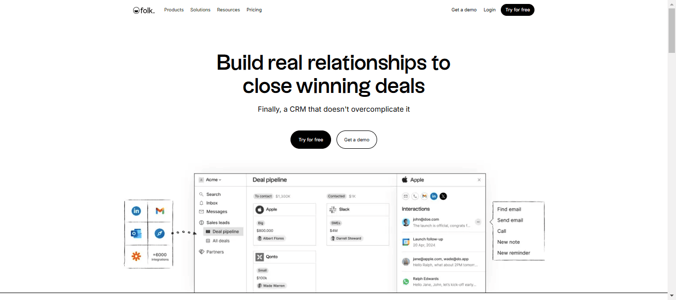 folk outbound sales crm