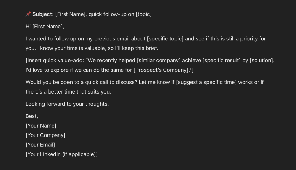 follow up email ai generated