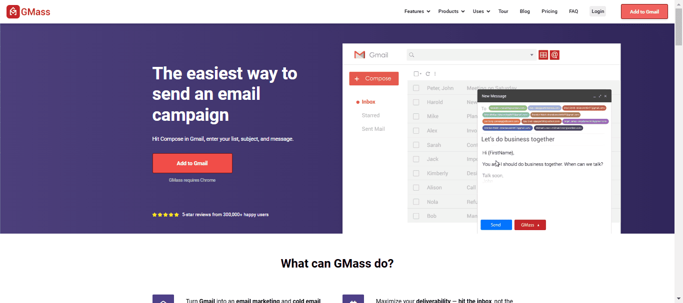 gmass, cold email outreach software
