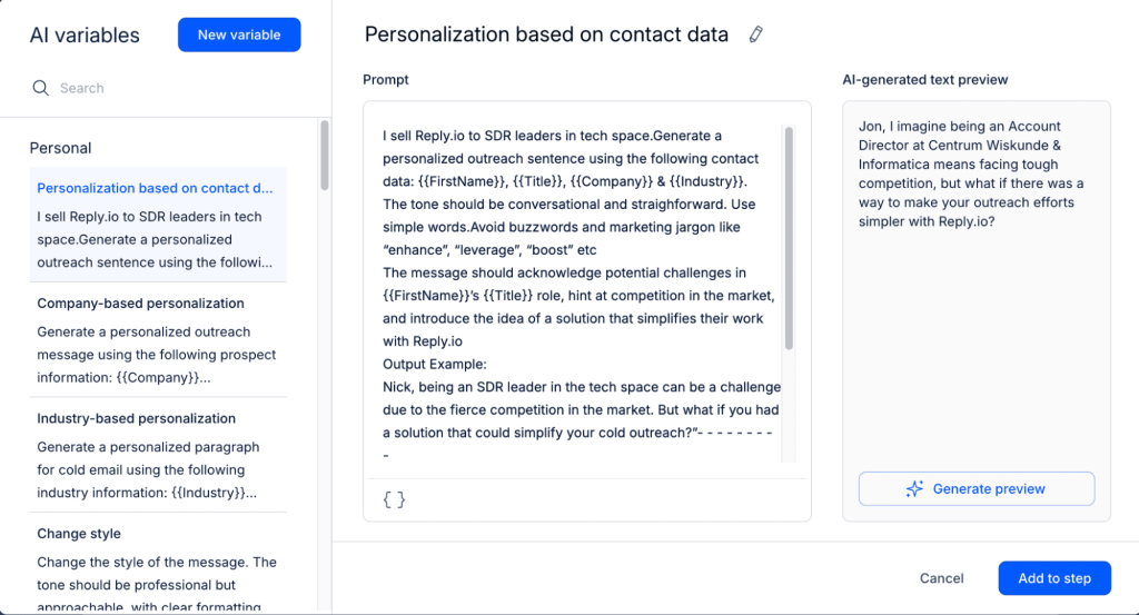 how do ai variables work