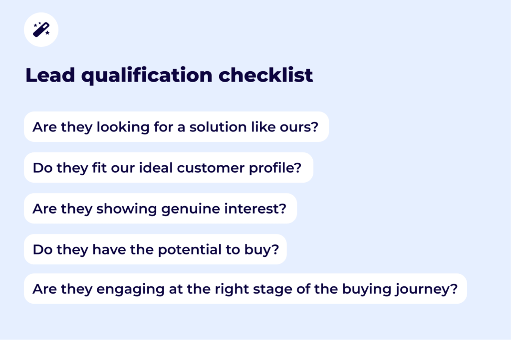 lead qualification checklist