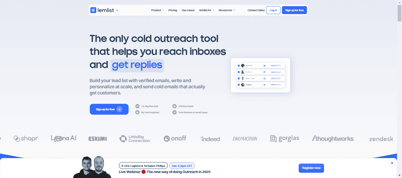 lemlist, cold email software