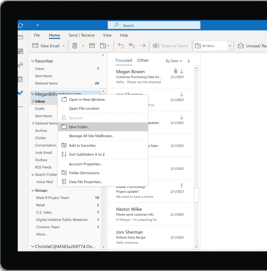list of different email providers is nothing without Outlook