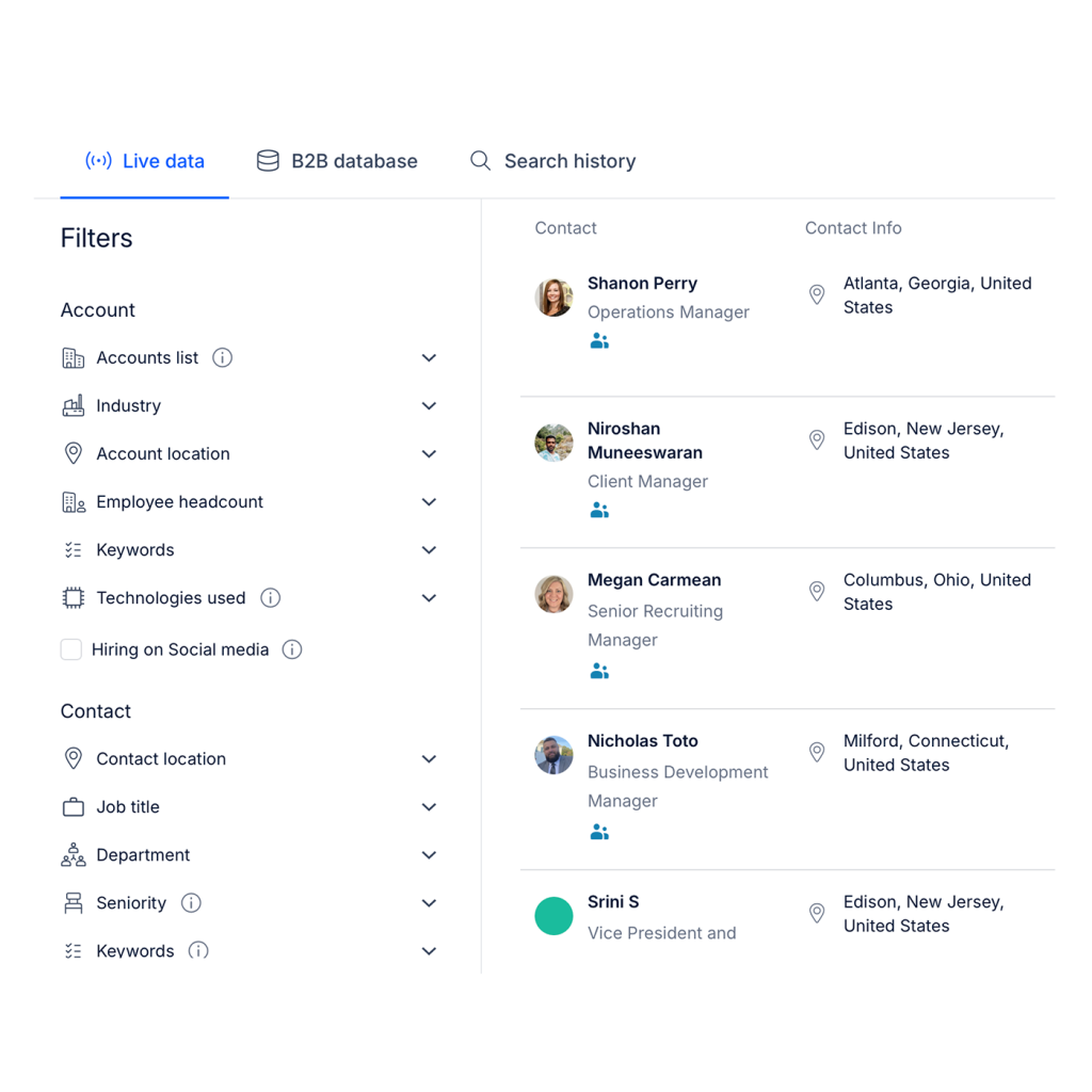 Real-Time Data Search by Generect