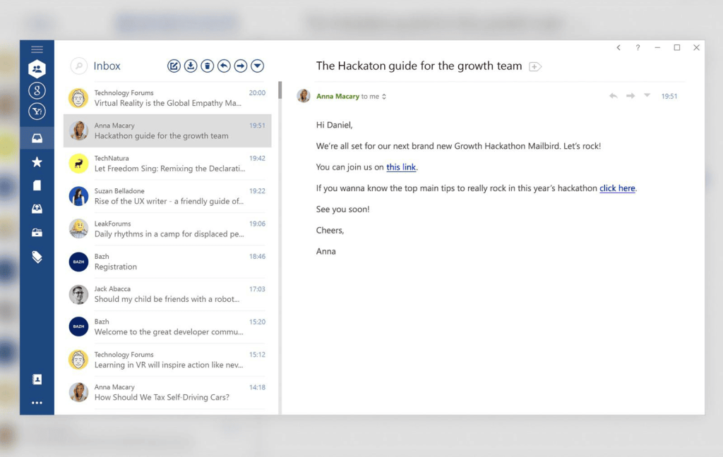 mailbird as one of the different email service providers