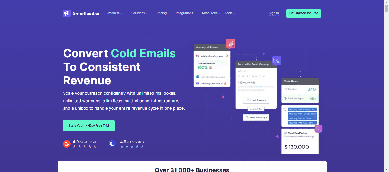 smartlead, best cold email software