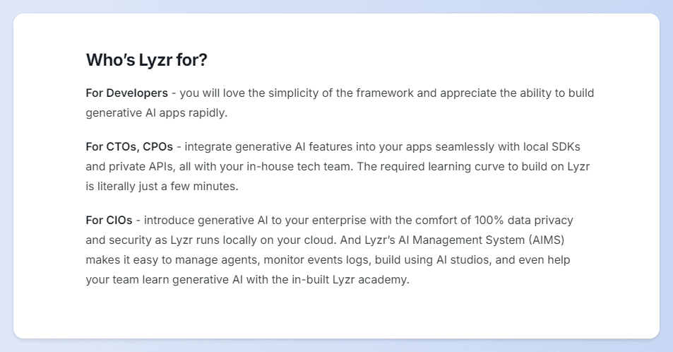 who're lyzr agents for