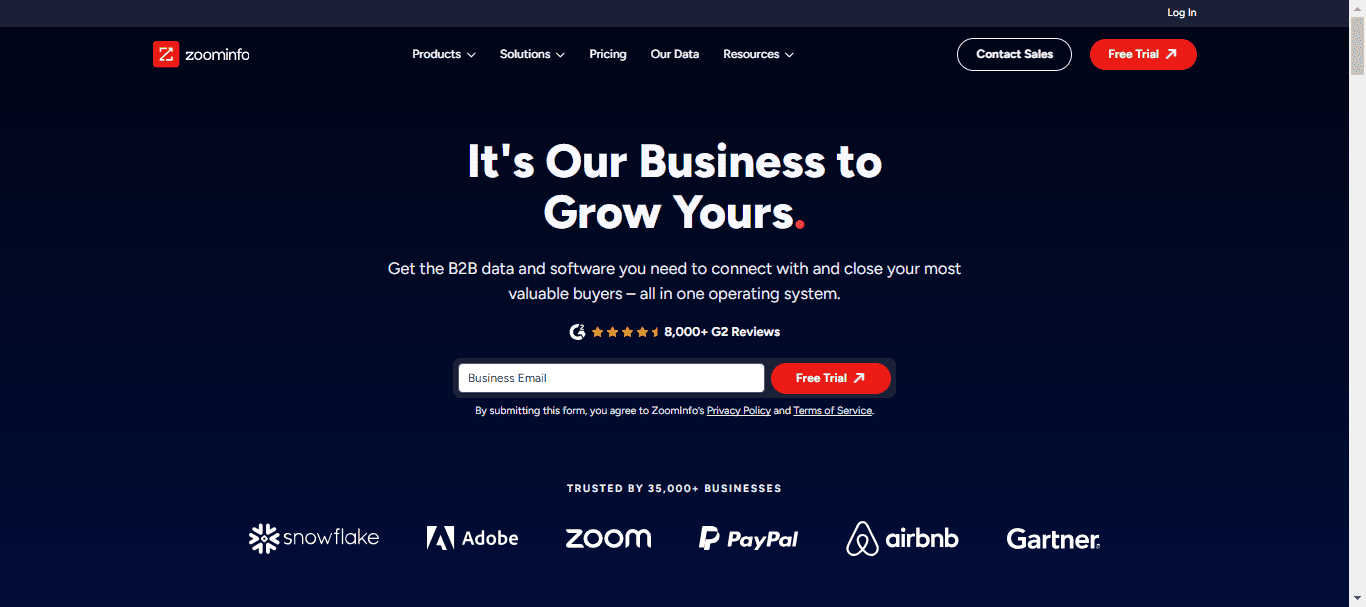 zoominfo, one of the prospecting tools for sales